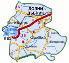 Карта на община Долни Дъбник